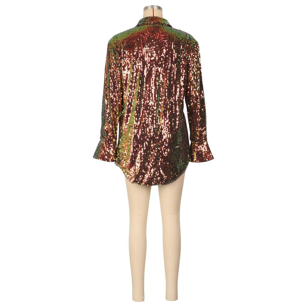 Sequin Women's Shirt Jacket - European & American Style, AL293