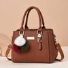 Female PU Leather Bags with Top Handle  Double Layer Shoulder Bag  Large Capacity  Hairdresser Crossbody Bag