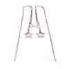 Exquisite Purple Gold Russian Pentagram Earrings Women'S 585 Color Gold Temperament Fashionable Rose Gold-Plated Long Earrings