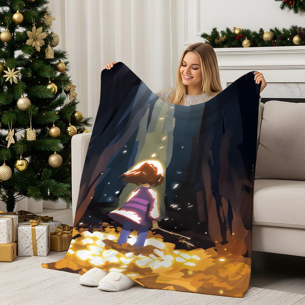 Game U-Undertale Throw Flannel Blanket Perfect for Sofa Office Bed Travel Sleep Read Relax Camping four season use