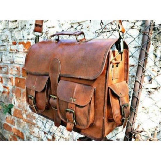 Сумка-портфель ручной работы Сумка-портфель для мужчин Натуральная кожа Винтажный ноутбук