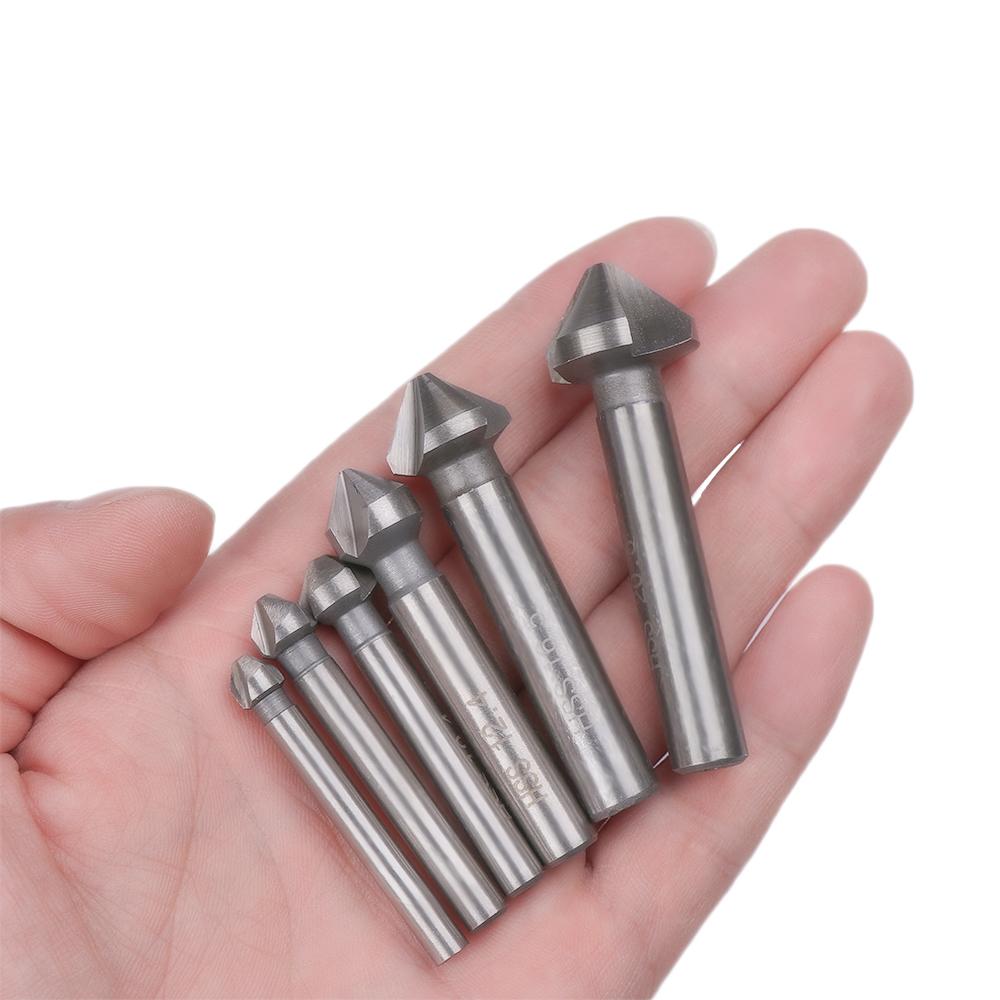 Round Handle 3 Flute Countersink Drill Bit Three Edge Chamfer Hand Power Tools Cutter Tool