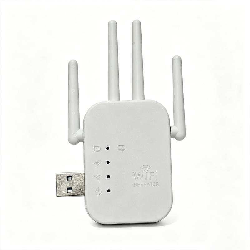 Усилитель Wi-Fi Сигнала 2.4G Беспроводной Повторитель Wi-Fi Интернета 300 Мбит/с 4 Антенны Дальнего Действия С Портом Ethernet Для Дома