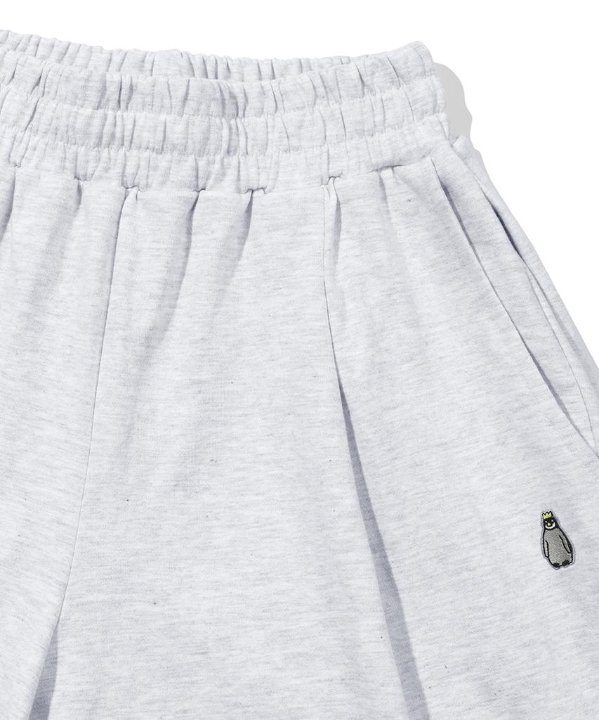 GAKKAI UNIONS Double Pintuck Wide Sweatpants White Melange