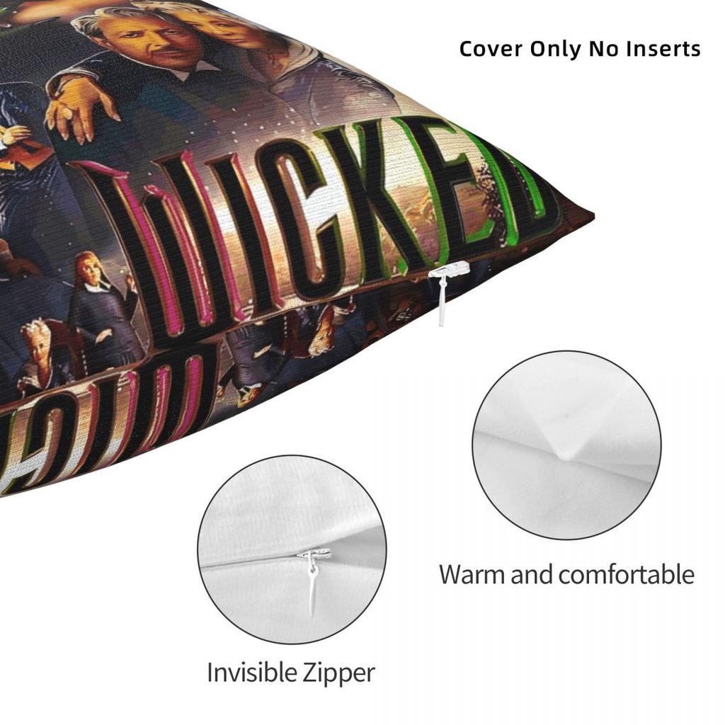 Wicked 2 Elphaba & Glinda Pillow Cover Soft Pillow Case Cushion Cover Vintage Design Pillowcases For Sofa Car Home Decor