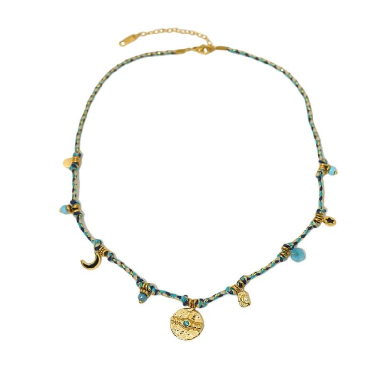 Элегантное ожерелье-подвеска Луна и Звезда с регулируемой длиной. Уникальное украшение на шею, подходящее для любых модных образов.