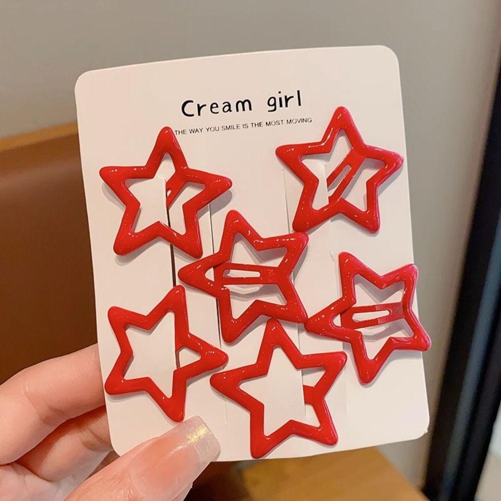 6 шт./набор Милые цвета Детские заколки для волос для девочек Блестящие звезды Женские заколки для волос Новые Детские Сладкие заколки