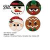 Festive Winter Home Accessories 4Pcs Christmas Wooden Coaster, Cute Santa Snowman Reindeer Gingerbread Man Small Desktop Protection Mats Round