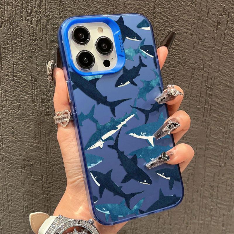 Лазерный чехол для телефона с акулами в группах для iPhone 13 11 12 Pro Max Mini 16 15 14 Pro Max Plus Ударопрочные защитные задние крышки