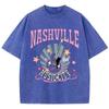 Женская хлопковая стираная футболка Nashville Music City Prints с коротким рукавом, летняя футболка большого размера, модная уличная одежда