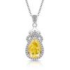 Light Luxury 925 Sterling Silver Niche Design Feeling Ice Flower Cut Pear-shaped Water Drop Crown Necklace Collarbone ChainGood product