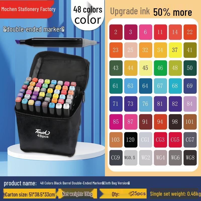 Набор двухсторонних быстросохнущих черных маркеров и акварельных ручек для детей