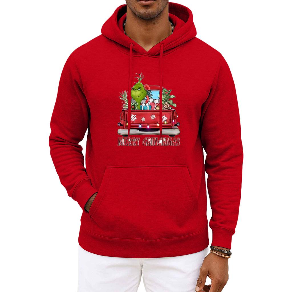 Мужское и женское рождественское худи с капюшоном и длинными рукавами