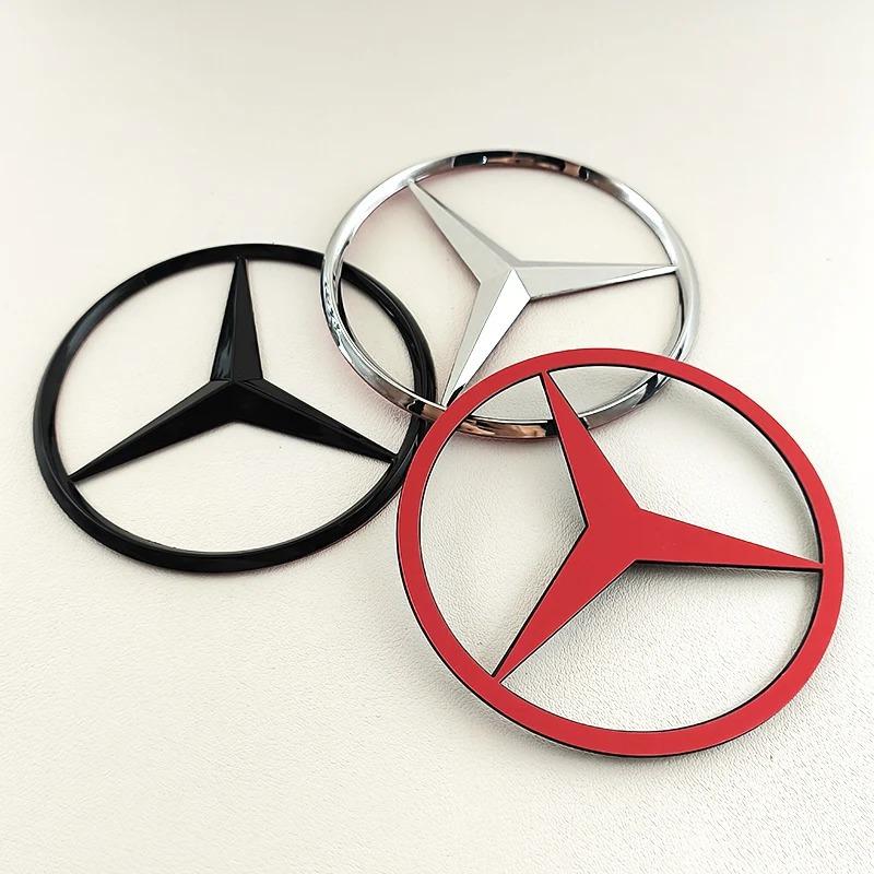 90mm ABS Chrome Black Logo Mercedes Emblem Rear Star Badge For Mercedes Benz W203 W206 W212 X253 W167 W166 W247 C E GLA GLC GLE