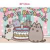 Pusheen Balloons Cartoon Cat Birthday Banner Decoration Party Supplies Backdrop Cake Topper Gift Bag Sticker Spiral Plush Doll