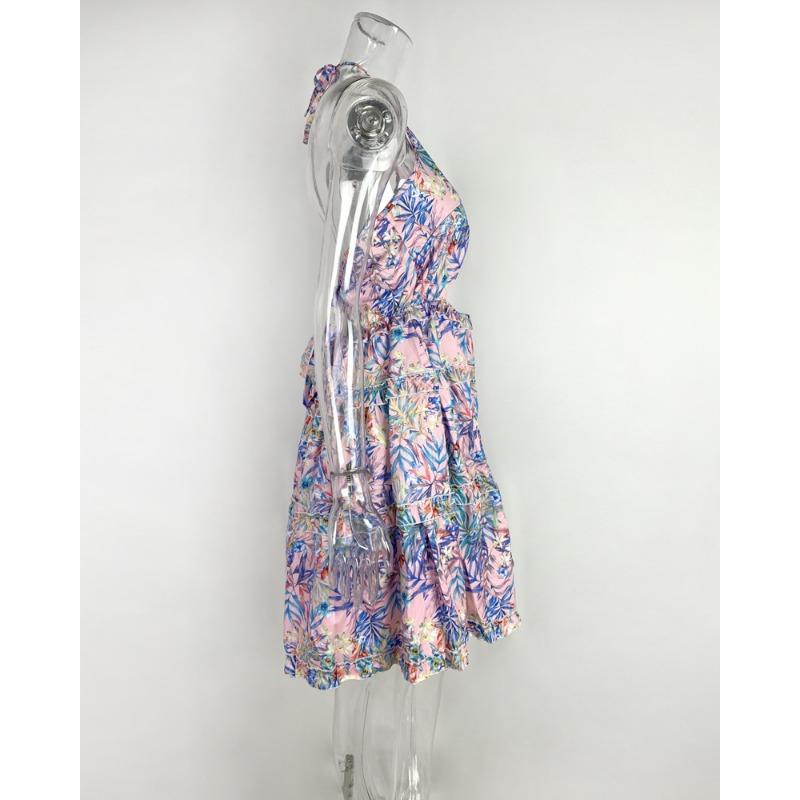 Women's Summer Sexy Hollow Hanging Neck V-Neck Cake Dresses