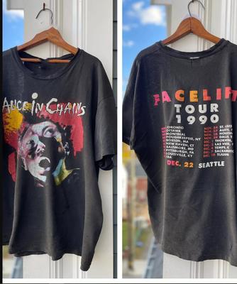 Alice In Chains рок-группа Facelift Tour 1990 РЕПРИНТ Футболка размер S-5XL