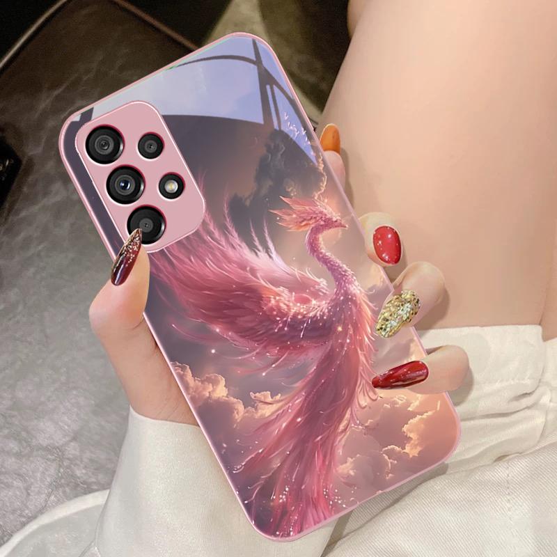 Чехол для телефона из закаленного стекла Golden Phoenix Unfolding для Samsung Galaxy S10 4G S20 11E 30 S21 22 S24 Fe Pro S23 S25 Ultra 5G S9