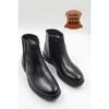 Men's Genuine Leather Fur Black Zippered Casual Boots
