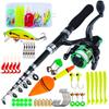 SOUGAYILANG Spinning Fishing Rod and Reel Combo 1.6m Portable Fishing Rod with 5.2:1 Gear Ratio Fishing Reel Full Kit for Pesca
