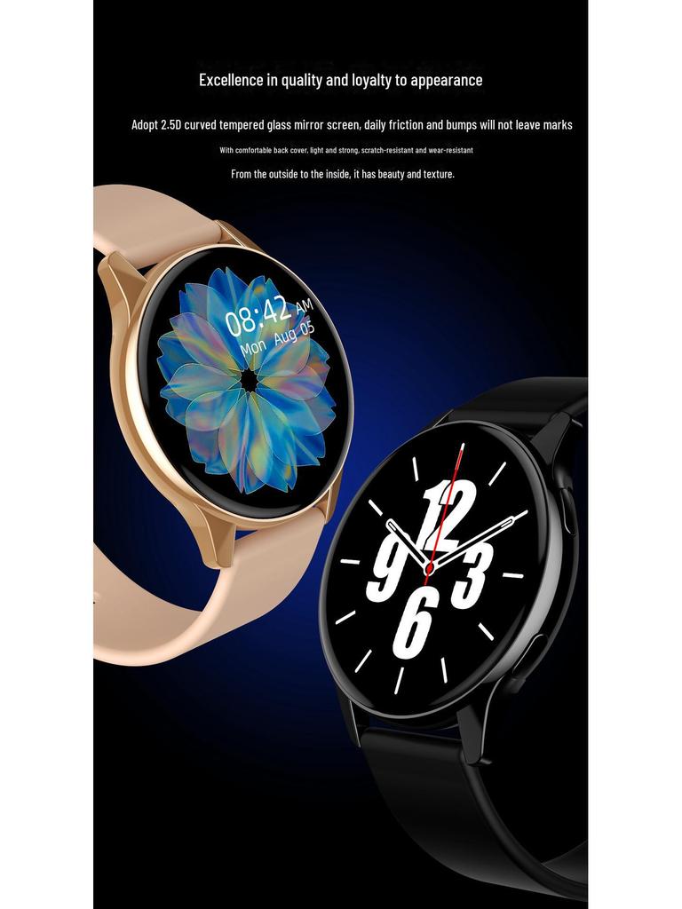 T2pro Smartwatch: Cross-border Bluetooth, Round Screen, Heart Rate Monitor, Step Counter, Call & Message Alerts.