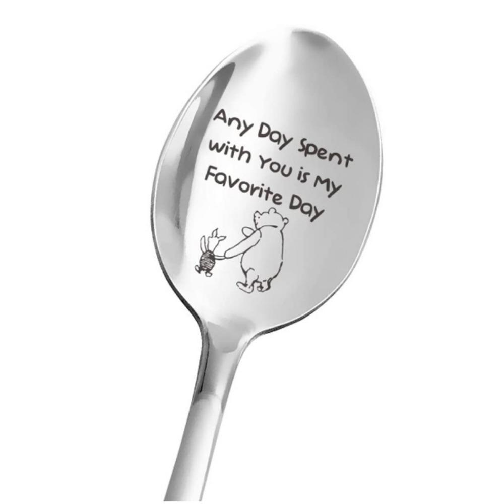 Engraved Design Key of Love Spoon Personalized Text Love Letter Spoon Romantic Gift