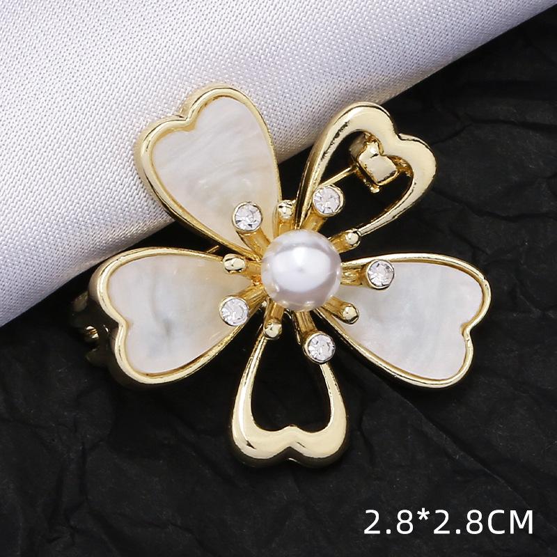 Модная брошь с бантом: Металлические украшения с жемчугом и стразами в виде цветка