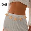 Starfish Waist Chain Adjustable Length Alloy Bohemian Surfer Style Body Jewelry Vacation Beach Bikini Body Chain