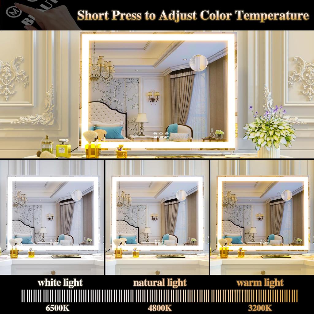 BEAUTME Actress Makeup Hollywood Wall Three Color Lighting Stepless White X 507 X 150 Mirror, Mirror, Mirror, Hanging/Desktop Use, Modes, Dimming,