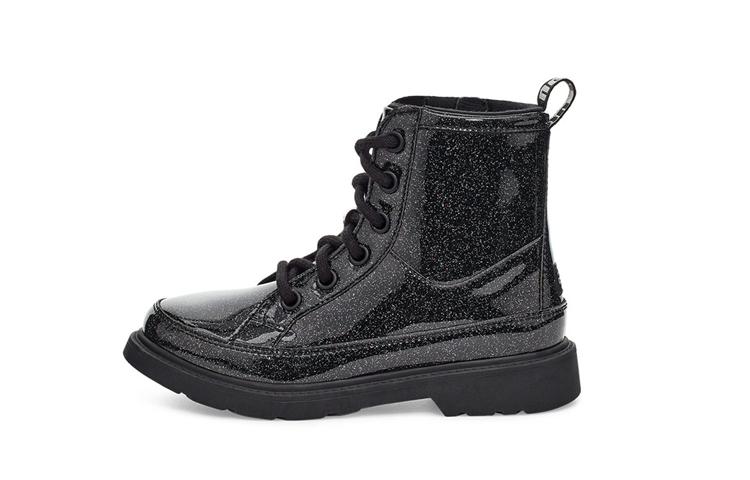 UGG Robley Глянцевый Велюр Молния Детские Снегоступы Черный Дети Возраст 3 7 Лет 1116377T-BLK