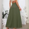 Women's Flowy Flared Ruffle Hem A Line Maxi Skirts Elastic Waist Elegant Tiered Layer Boho Long Skirts