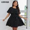 Летнее платье больших размеров, женские узкие платья в горошек