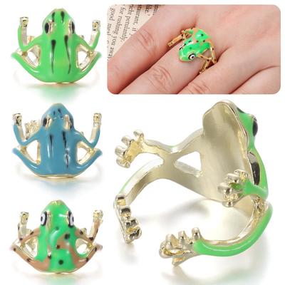 New Originality Tree Frog Ring Cute Adjustable Ring Frog Open Shaped Ring Jewelry Accessories for Men Women