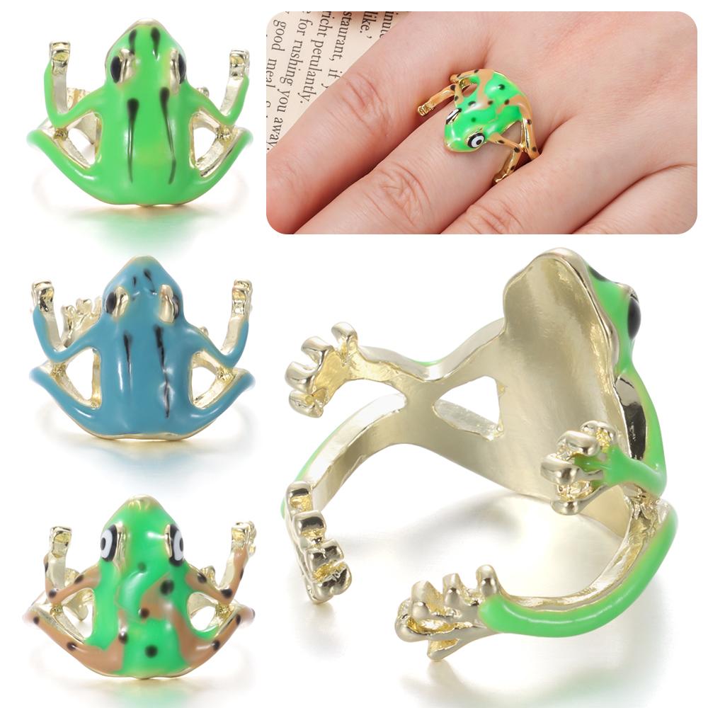 Gift Originality Tree Frog Ring Alloy Cute Frog Open Rings Opening Animal Shape Adjustable Ring for Men