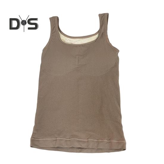 Winter Women Thermal Vest with Chest Pads Seamless Velvet-lined Fast Temperature Lock Heating Slim Fit Elastic Sleeveless Inner Wear Bottoming Tank