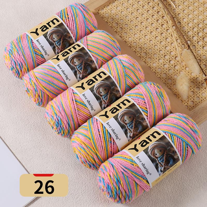 500g Gradient Dyed Colorful Yarn, Rainbow Yarn with Multiple Colors,
