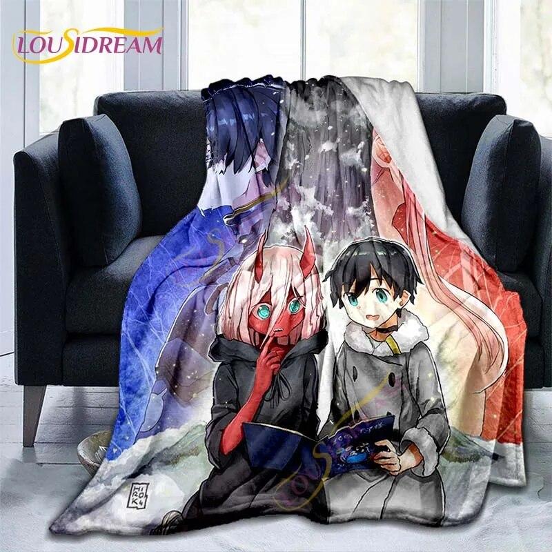 Одеяла с аниме DARLING In The FRANXX, одеяло Strelizia, фланелевое одеяло ZERO TWO для дивана, дивана, дорожные одеяла для взрослых