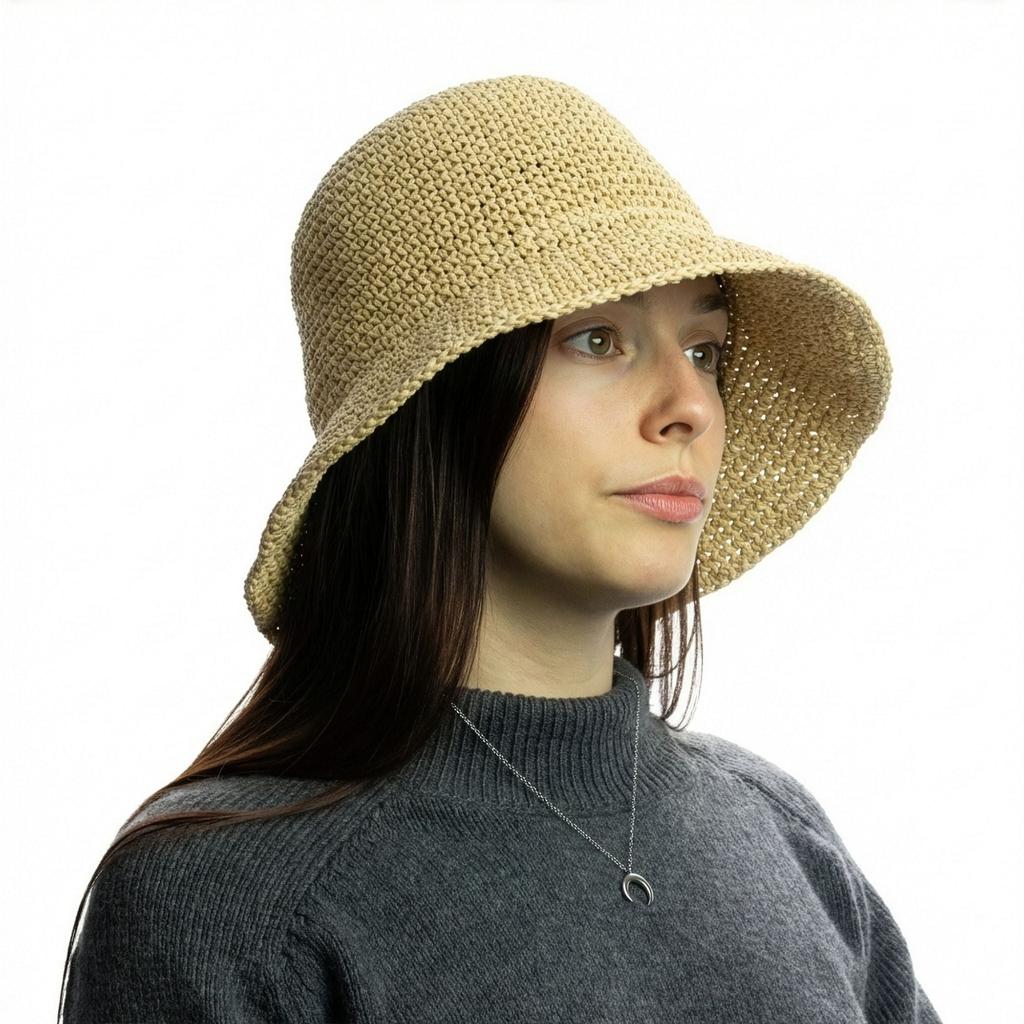 2x Nomad Sari Floppy Straw Sun Hat – Natural Beige