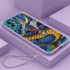 N81 Dragon design art с ремешком, силиконовые чехлы для телефонов с прямыми краями для Xiaomi Poco X5 F6 Redmi Note 13 Pro 12C Realme C55, противоударный чехол Huawei