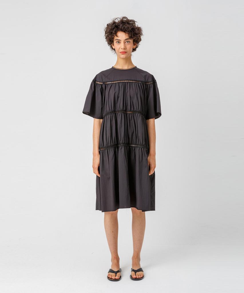 Page _Block Shirring Dress _ Black
