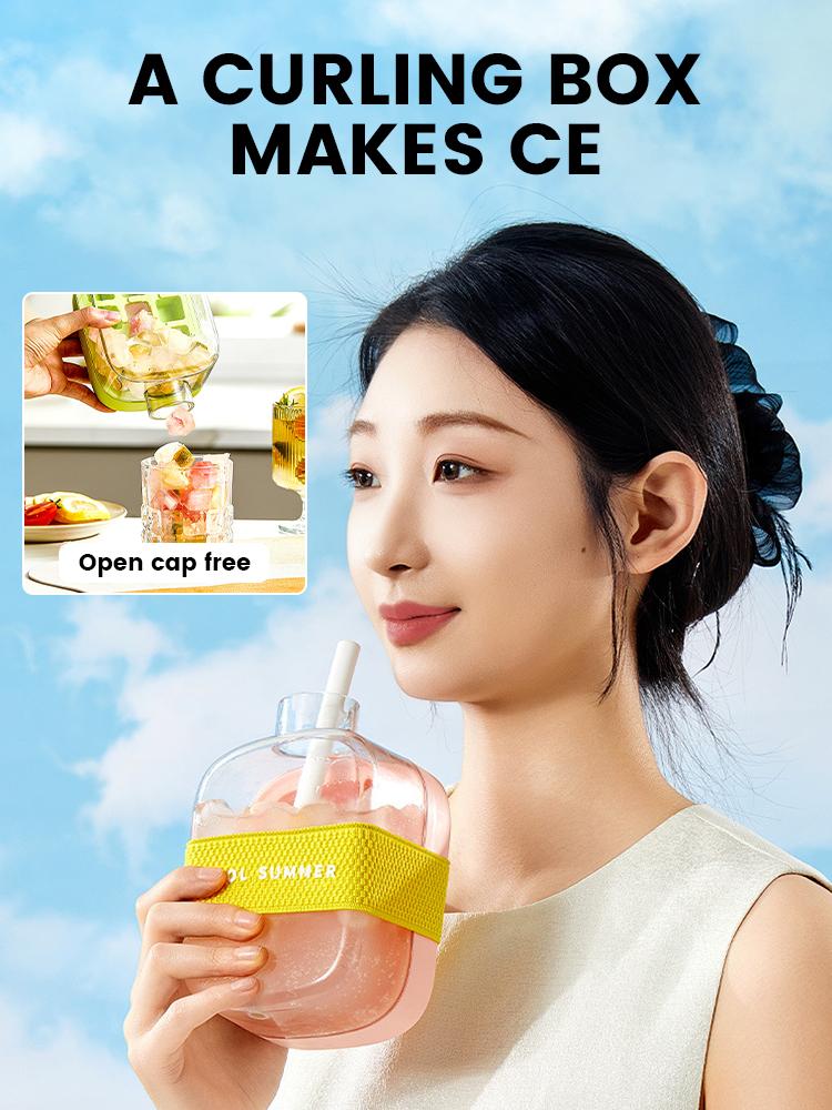 Ice Cube Tray With Lid - NO SPILL Ice Tray For Freezer - NO TOUCH Silicone Ice Cube Tray For Freezer With Straw + Cable Tie Mold