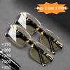 2PCS Protection  Presbyopia Glasses Business Glasses Natural Metal Material Borderless Advanced Reading Glasses 1.0 To 4.0