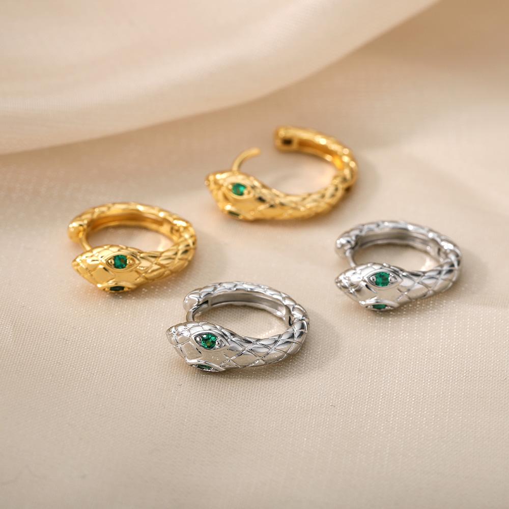 Серьги-кольца со змеями из циркона для женщин, готические серьги медного цвета, тренд 2024, пирсинг, серьги, подарки с цирконом, pendientes