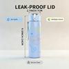 1PC Scribble Doodle Line Abstract Pattern 750ml Color Plastic Sports Water Bottle Leakproof Flip Straw Lid Suitable for Sports Office Home Use