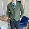 Мужской британский ретро кардиган приталенного кроя с лацканами – Светлый зрелый деловой трикотажный джемпер-куртка