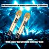 1-to-2 Portable UHF Handheld Wireless Mic Microphone with Mini Bluetooth Receiver Gold