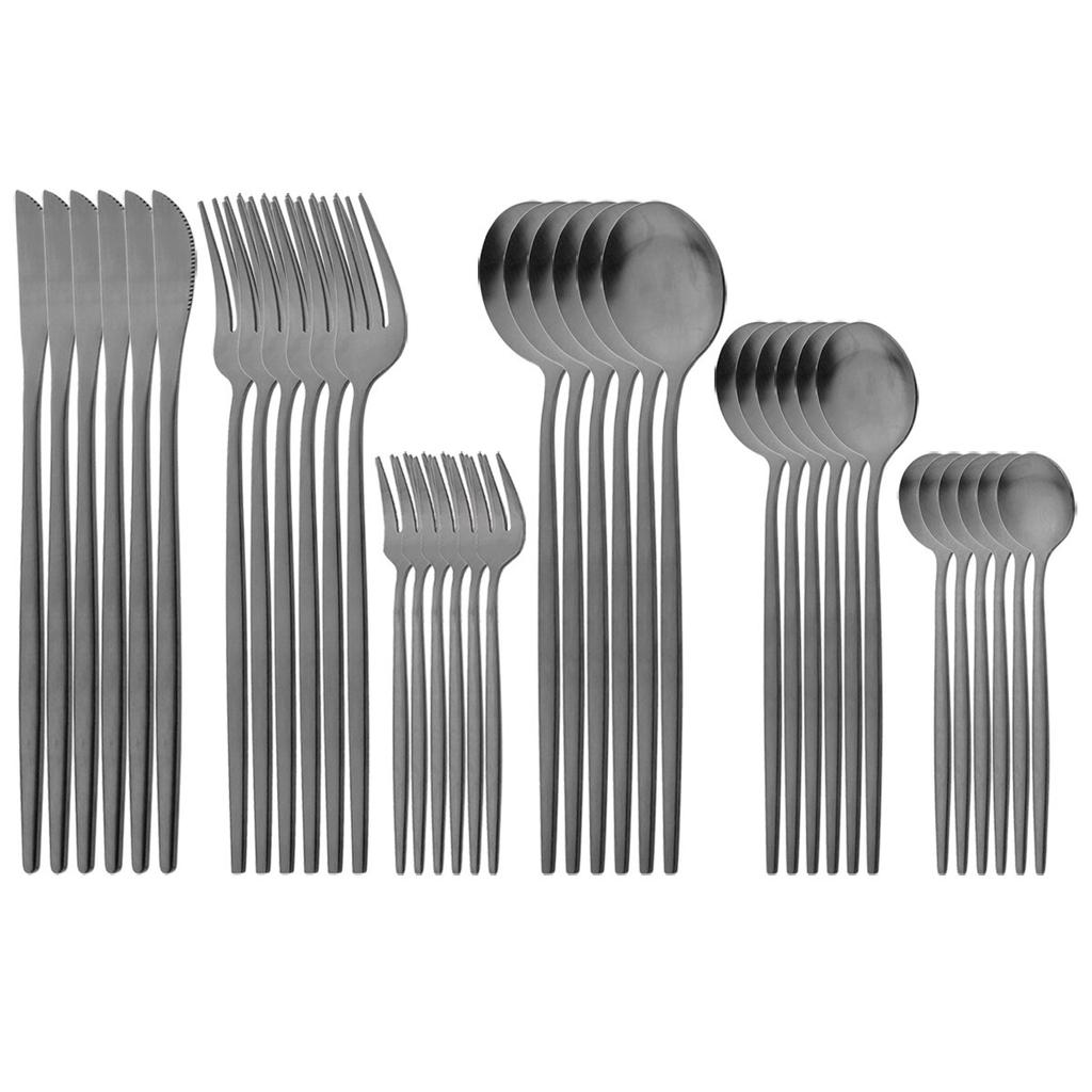 36 шт. Золотая посуда из нержавеющей стали, посуда, набор столовых приборов в западном стиле, ножи, вилка для торта, чайная ложка, столовые приборы, кухонное серебро