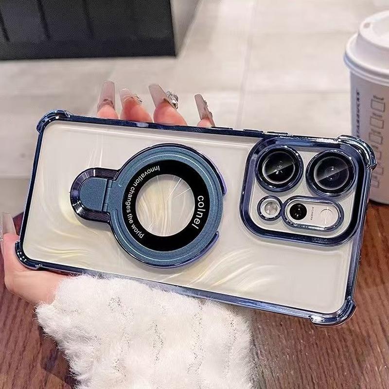 Для Xiaomi Redmi 15C 15 Note 15 Pro Note 14 Pro Plus 14C 4G 5G Чехол Магнитный Держатель Гальваническое покрытие Подушка безопасности Прозрачная Противоударная Крышка