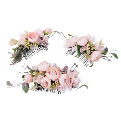 BOHO Невеста Искусственный Цветок Гребень для Волос для Женщин Свадебная Тиара Украшения для Головы Головной Убор Заколка для Волос Аксессуары для Волос Ювелирные Изделия