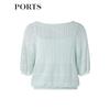 Ports Женский милый топ с круглым вырезом и длинным рукавом